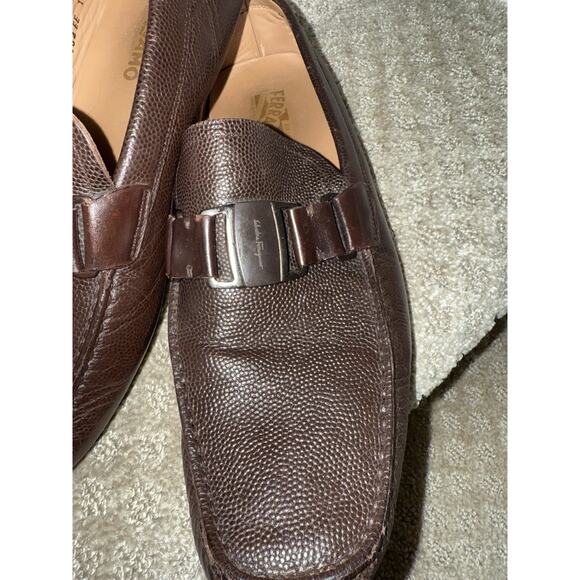 Salvatore Ferragamo Men’s ‘Sardegna’ Brown Leather Loafers/Drivers Size 10 main image 8